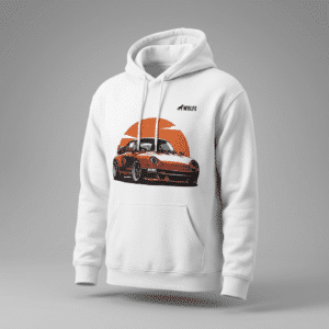 WOLFE Signature "Retro Drive" Hoodie - Weiß
